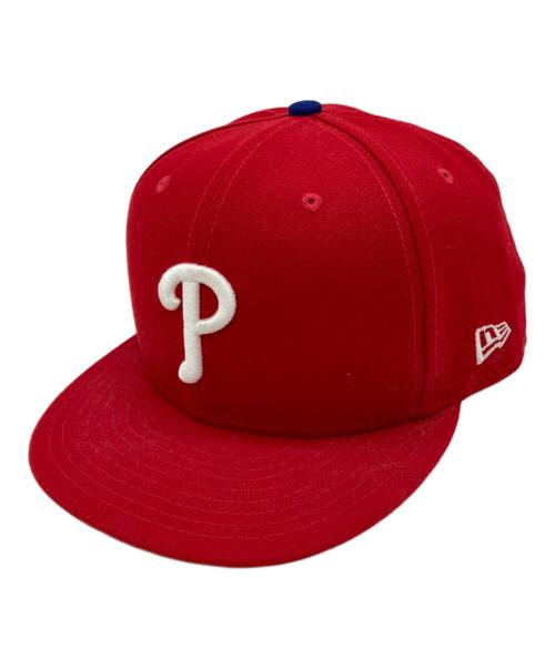 New Era（ニューエラ）New Era (ニューエラ) キャップ レッド サイズ:7 1/2（59.6cm）の古着・服飾アイテム