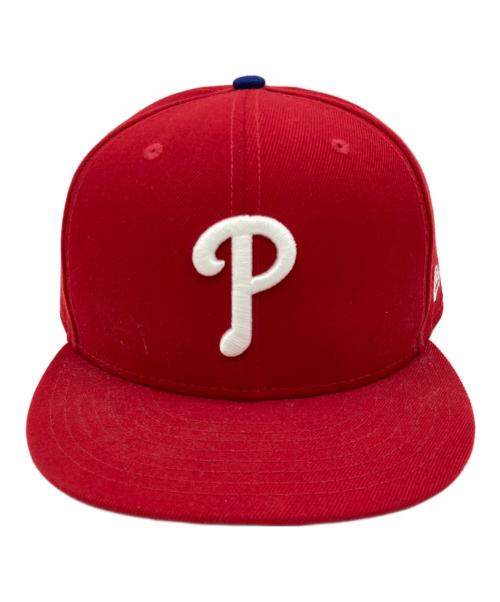 New Era（ニューエラ）New Era (ニューエラ) キャップ レッド サイズ:7 1/2（59.6cm）の古着・服飾アイテム