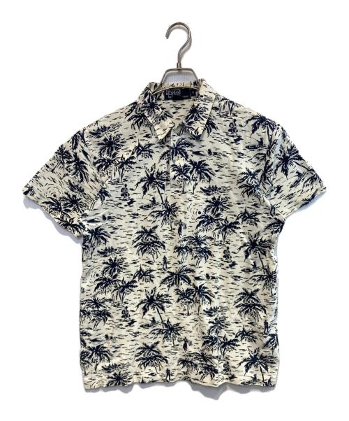 POLO RALPH LAUREN（ポロ・ラルフローレン）POLO RALPH LAUREN (ポロ・ラルフローレン) ［古着］アロハポロシャツ ネイビー×ホワイト サイズ:Sの古着・服飾アイテム
