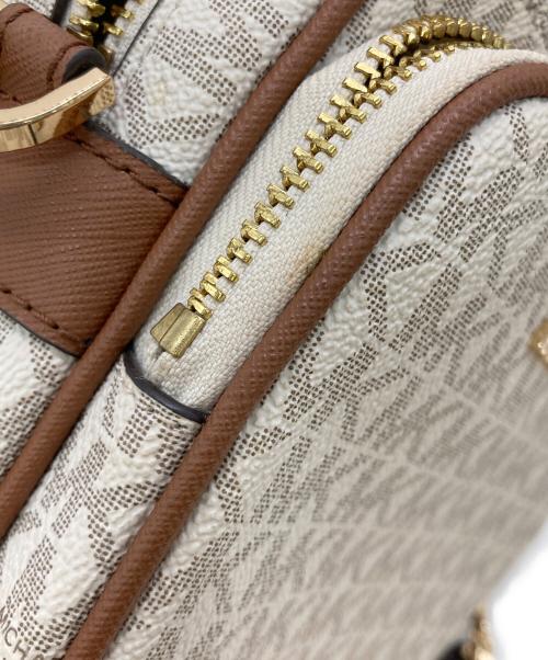 MICHAEL KORS（マイケル・コース）MICHAEL KORS (マイケル・コース) JET SET TRAVEL NS チェーン クロスボディ ミディアム ホワイト×ブラウンの古着・服飾アイテム