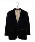 BURBERRY BLACK LABELバーバリーブラックレーベル）の古着「ベルベットシングルブレストジャケット」｜ブラック