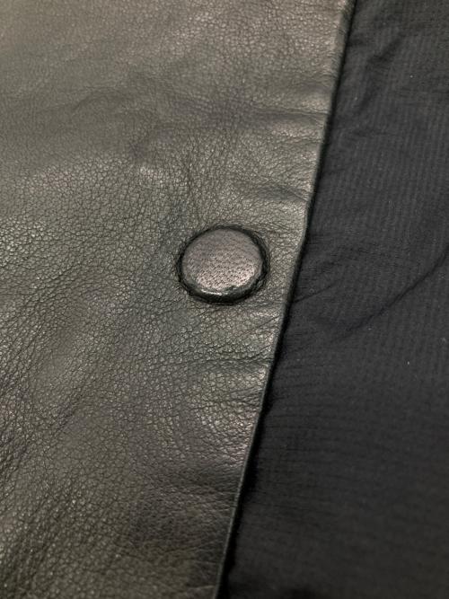 EMPORIO ARMANI（エンポリオ アルマーニ）EMPORIO ARMANI (エンポリオ アルマーニ) レザードッキングジップブルゾン ブラック×ネイビー サイズ:46の古着・服飾アイテム