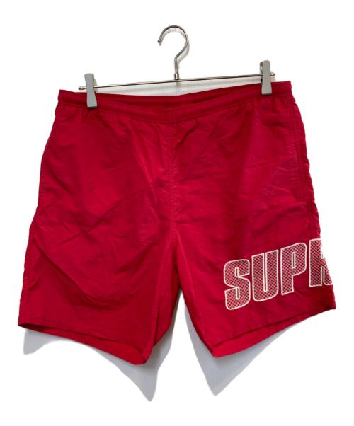 SUPREME（シュプリーム）SUPREME (シュプリーム) Logo Applique Water Short レッド サイズ:Mの古着・服飾アイテム