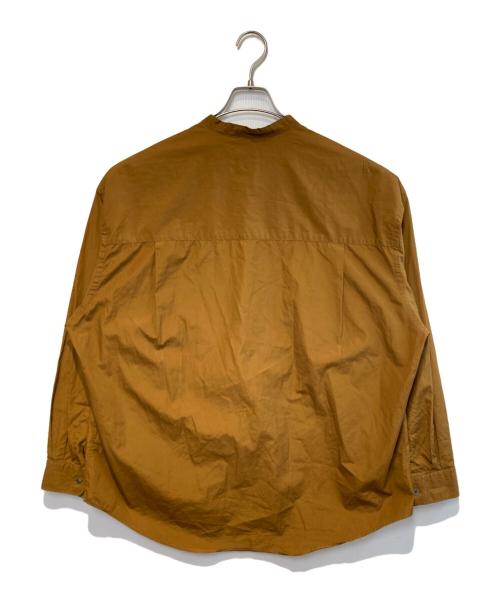 Graphpaper（グラフペーパー）Graphpaper (グラフペーパー) BROAD OVERSIZED L S BAND COLLAR SHIRT ブラウン サイズ:Freeの古着・服飾アイテム