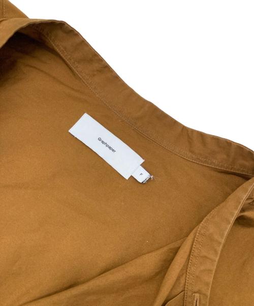 Graphpaper（グラフペーパー）Graphpaper (グラフペーパー) BROAD OVERSIZED L S BAND COLLAR SHIRT ブラウン サイズ:Freeの古着・服飾アイテム