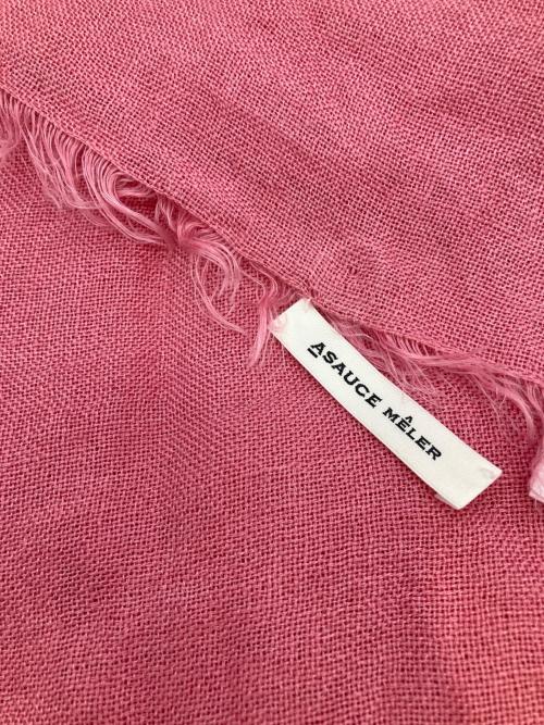ASAUCE MELER（アソースメレ）ASAUCE MELER (アソースメレ) リネンストール ピンクの古着・服飾アイテム