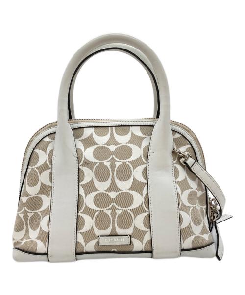 COACH（コーチ）COACH (コーチ) シグネチャーミニプレストン サッチェル ホワイトの古着・服飾アイテム