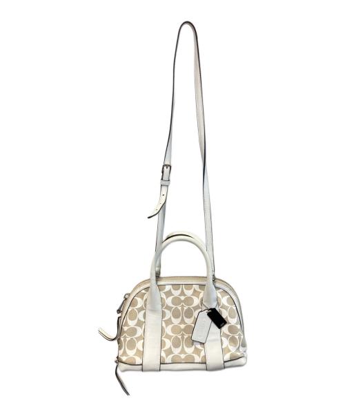 COACH（コーチ）COACH (コーチ) シグネチャーミニプレストン サッチェル ホワイトの古着・服飾アイテム