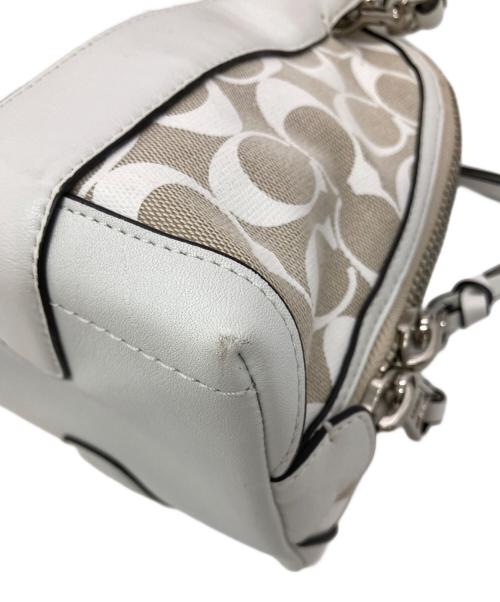 COACH（コーチ）COACH (コーチ) シグネチャーミニプレストン サッチェル ホワイトの古着・服飾アイテム