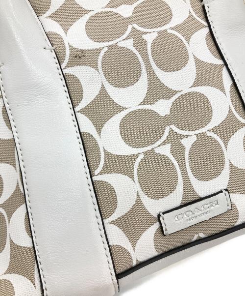 COACH（コーチ）COACH (コーチ) シグネチャーミニプレストン サッチェル ホワイトの古着・服飾アイテム