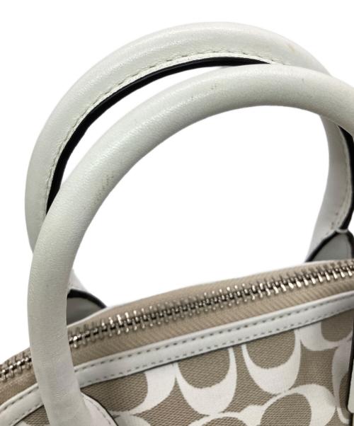 COACH（コーチ）COACH (コーチ) シグネチャーミニプレストン サッチェル ホワイトの古着・服飾アイテム