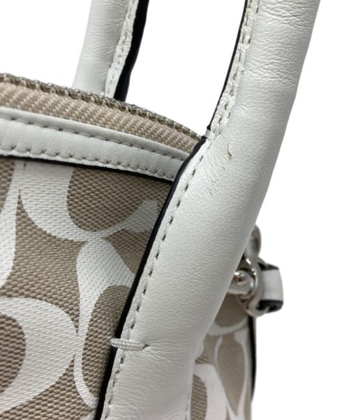 COACH（コーチ）COACH (コーチ) シグネチャーミニプレストン サッチェル ホワイトの古着・服飾アイテム