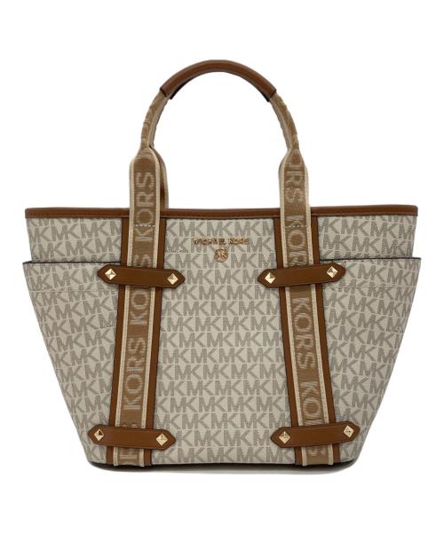 MICHAEL KORS（マイケル・コース）MICHAEL KORS (マイケル・コース) MAEVE SMALL ホワイト×ブラウンの古着・服飾アイテム