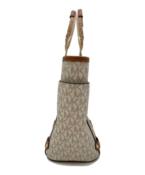 MICHAEL KORS（マイケル・コース）MICHAEL KORS (マイケル・コース) MAEVE SMALL ホワイト×ブラウンの古着・服飾アイテム