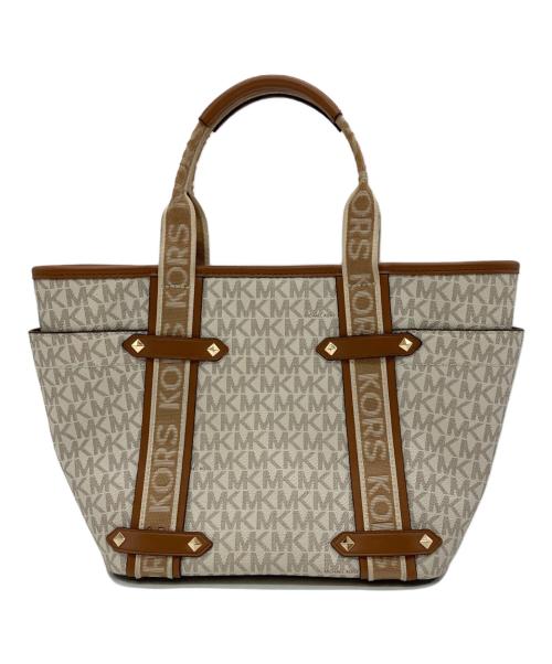 MICHAEL KORS（マイケル・コース）MICHAEL KORS (マイケル・コース) MAEVE SMALL ホワイト×ブラウンの古着・服飾アイテム