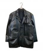 LANVIN STUDIOランバンスタジオ）の古着「レザーカーコート」｜ブラック