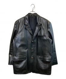 LANVIN STUDIO（ランバンスタジオ）の古着「レザーカーコート」｜ブラック