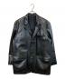 LANVIN STUDIO（ランバンスタジオ）の古着「レザーカーコート」｜ブラック