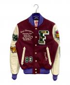 Franklin & Marshallフランクリン＆マーシャル）の古着「フルデコスタジアムジャケット」｜レッド×ベージュ