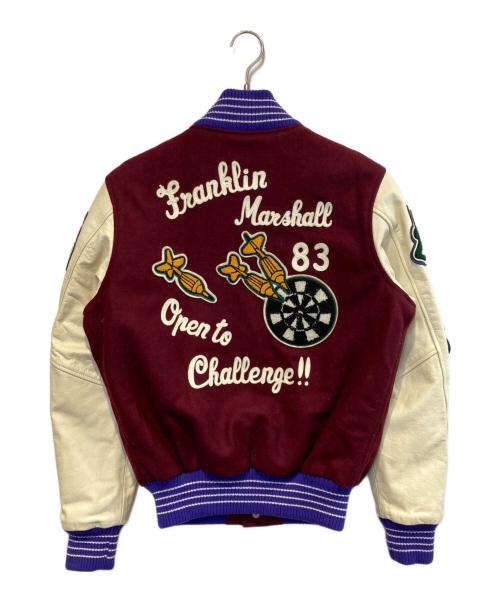 Franklin & Marshall（フランクリン＆マーシャル）Franklin & Marshall (フランクリン＆マーシャル) フルデコスタジアムジャケット レッド×ベージュ サイズ:Mの古着・服飾アイテム