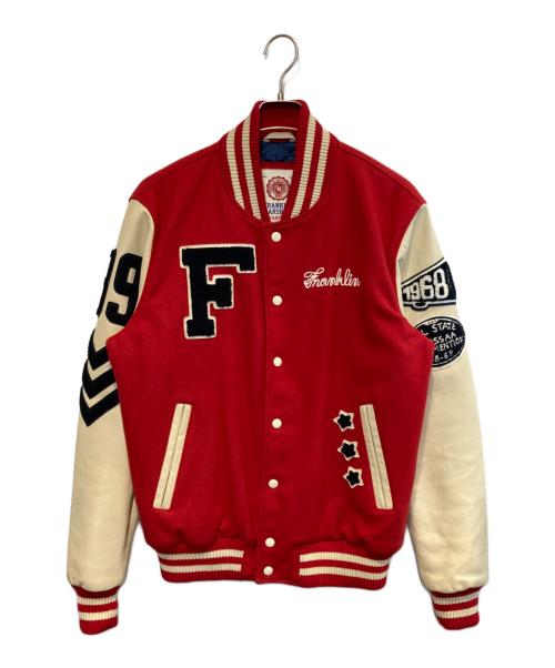 Franklin & Marshall（フランクリン＆マーシャル）Franklin & Marshall (フランクリン＆マーシャル) スタジャン レッド×ベージュ サイズ:Lの古着・服飾アイテム