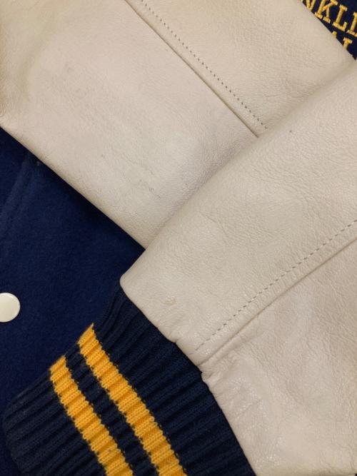 Franklin & Marshall（フランクリン＆マーシャル）Franklin & Marshall (フランクリン＆マーシャル) スタジャン ネイビー×ベージュ サイズ:Lの古着・服飾アイテム