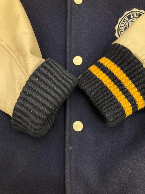 Franklin & Marshall（フランクリン＆マーシャル）Franklin & Marshall (フランクリン＆マーシャル) スタジャン ネイビー×ベージュ サイズ:Lの古着・服飾アイテム