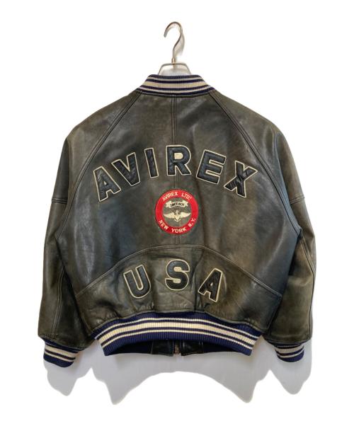 AVIREX（アヴィレックス）AVIREX (アヴィレックス) レザーバーシティジャケット ブラック サイズ:Sの古着・服飾アイテム