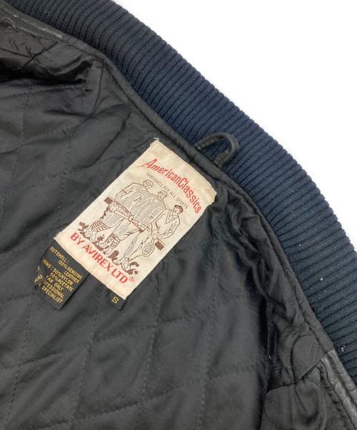 AVIREX（アヴィレックス）AVIREX (アヴィレックス) レザーバーシティジャケット ブラック サイズ:Sの古着・服飾アイテム