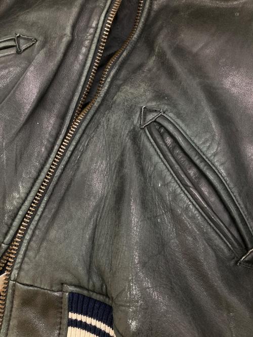 AVIREX（アヴィレックス）AVIREX (アヴィレックス) ［古着］レザーバーシティジャケット ブラック サイズ:Sの古着・服飾アイテム