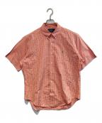 RALPH LAURENラルフローレン）の古着「半袖チェックシャツ」｜オレンジ×ブルー