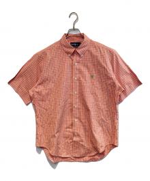 RALPH LAUREN（ラルフローレン）の古着「半袖チェックシャツ」｜オレンジ×ブルー