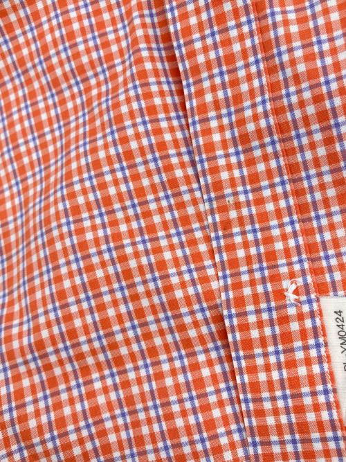RALPH LAUREN（ラルフローレン）RALPH LAUREN (ラルフローレン) 半袖チェックシャツ オレンジ×ブルー サイズ:LLの古着・服飾アイテム