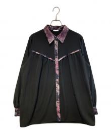 HARE（ハレ）の古着「アートジャガードシャツ」｜ブラック×パープル