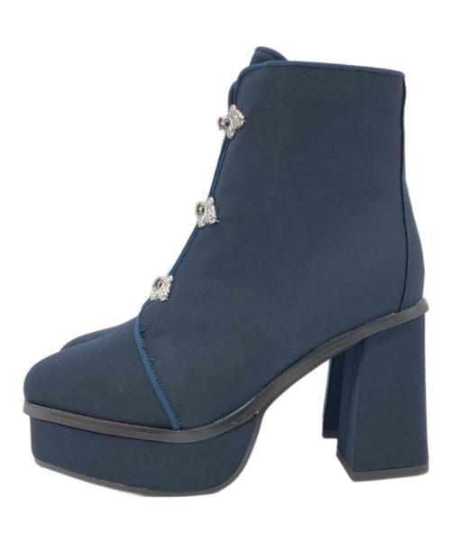 HARE（ハレ）HARE (ハレ) メタルチャイナパーツブーツ ネイビー サイズ:L（24.0〜24.5cm相当) 未使用品の古着・服飾アイテム