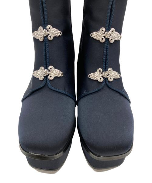 HARE（ハレ）HARE (ハレ) メタルチャイナパーツブーツ ネイビー サイズ:L（24.0〜24.5cm相当) 未使用品の古着・服飾アイテム