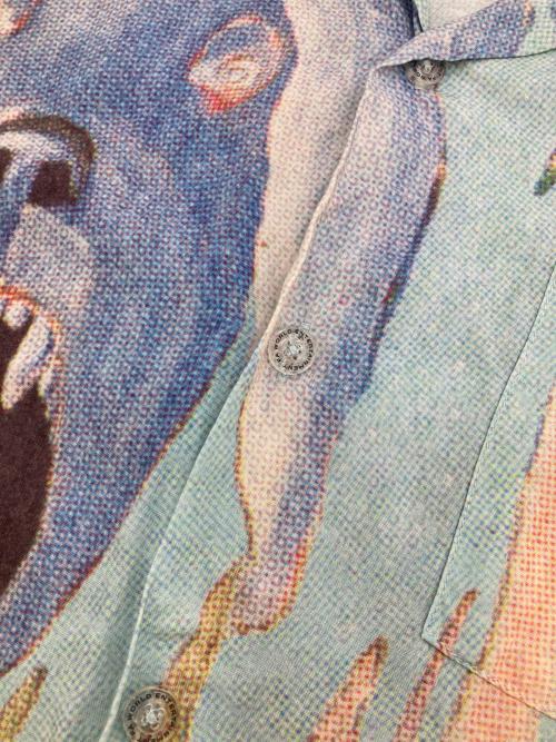 FUCKING AWESOME（ファッキンオーサム）FUCKING AWESOME (ファッキンオーサム) Blue Dog Club Shirt ブルー×ピンク サイズ:XLの古着・服飾アイテム