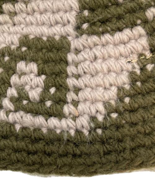 stussy（ステューシー）stussy (ステューシー) WAVES KNIT BUCKET HAT オリーブの古着・服飾アイテム