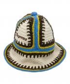 SUPREMEシュプリーム）の古着「CROCHET EDGE HAT」｜ホワイト×ブルー