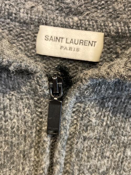 Saint Laurent Paris（サンローランパリ）Saint Laurent Paris (サンローランパリ) キャメルニットジップフーディ グレー サイズ:Sの古着・服飾アイテム