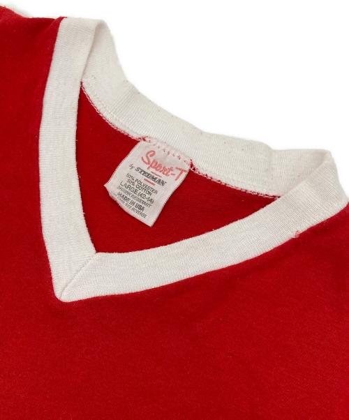 SPONT-T by sted man（ステッドマン）SPONT-T by sted man (ステッドマン) ［古着］プリントTシャツ レッド サイズ:Lの古着・服飾アイテム