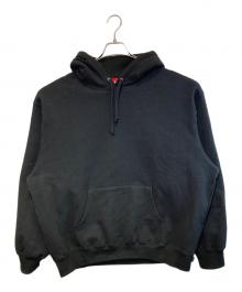 SUPREME（シュプリーム）の古着「SATIN APPLIQUE HOODED SWEATSHIRT」｜ブラック