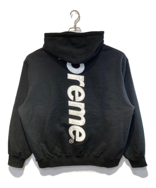 SUPREME（シュプリーム）SUPREME (シュプリーム) SATIN APPLIQUE HOODED SWEATSHIRT ブラック サイズ:XLの古着・服飾アイテム