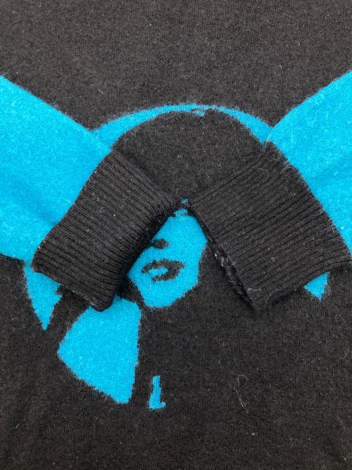 Histeric Glamour（ヒステリックグラマー）Histeric Glamour (ヒステリックグラマー) クルーネックニット ブラック×ブルー サイズ:Sの古着・服飾アイテム