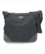 PRADAプラダ）の古着「プレートロゴナイロンショルダーバッグ」｜ブラック