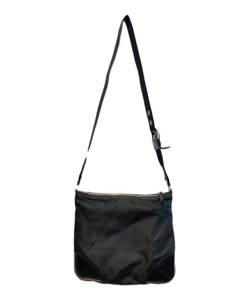 PRADA（プラダ）PRADA (プラダ) プレートロゴナイロンショルダーバッグ ブラックの古着・服飾アイテム