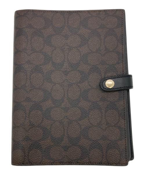 COACH（コーチ）COACH (コーチ) ノートブック・シグネチャー キャンバス ブラウン×ブラックの古着・服飾アイテム