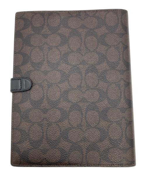 COACH（コーチ）COACH (コーチ) ノートブック・シグネチャー キャンバス ブラウン×ブラックの古着・服飾アイテム