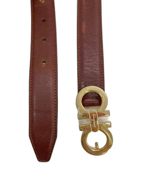 Salvatore Ferragamo（サルヴァトーレ フェラガモ）Salvatore Ferragamo (サルヴァトーレ フェラガモ) ガンチーニレザーベルト ブラウン サイズ:75の古着・服飾アイテム