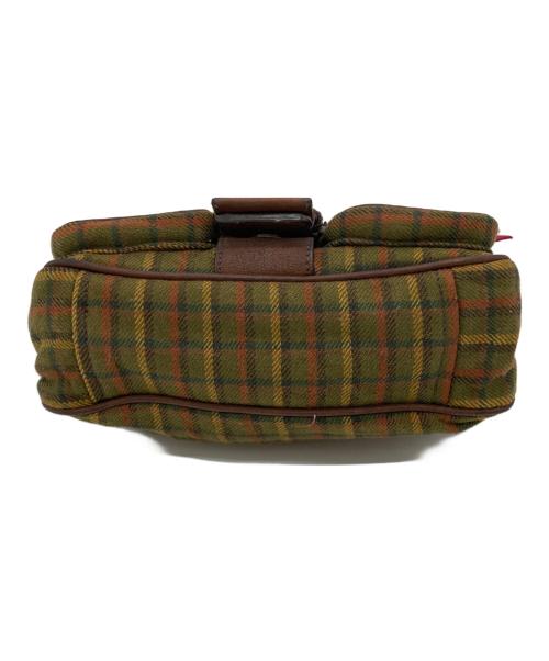 PRADA（プラダ）PRADA (プラダ) Tweed handbag ブラウン×グリーンの古着・服飾アイテム
